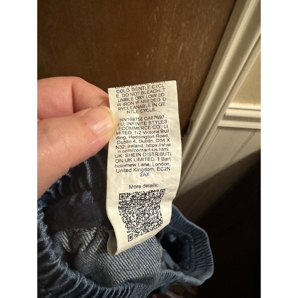 SHEIN Women's Blue Midi Denim Jean Skirt Elastic Waist Pockets Fit & Flare 3XL - Picture 10 of 10